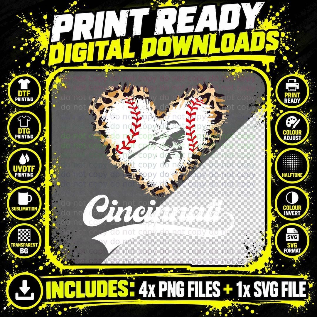 Vintage Cincinnati City Baseball Lovers Baseball Fans Png SVG Digital Bundle