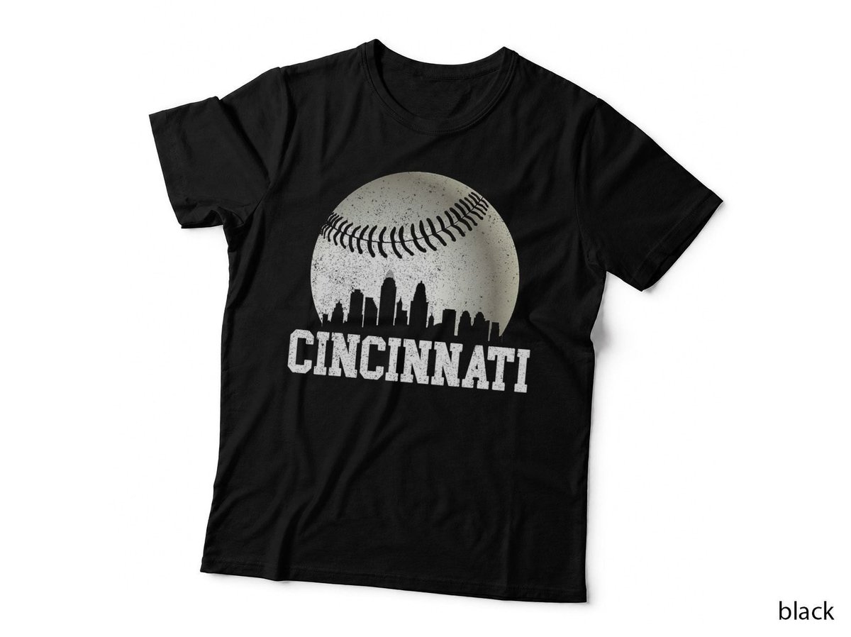 Vintage Cincinnati Skyline City Baseball Met at Gameday T-Shirt