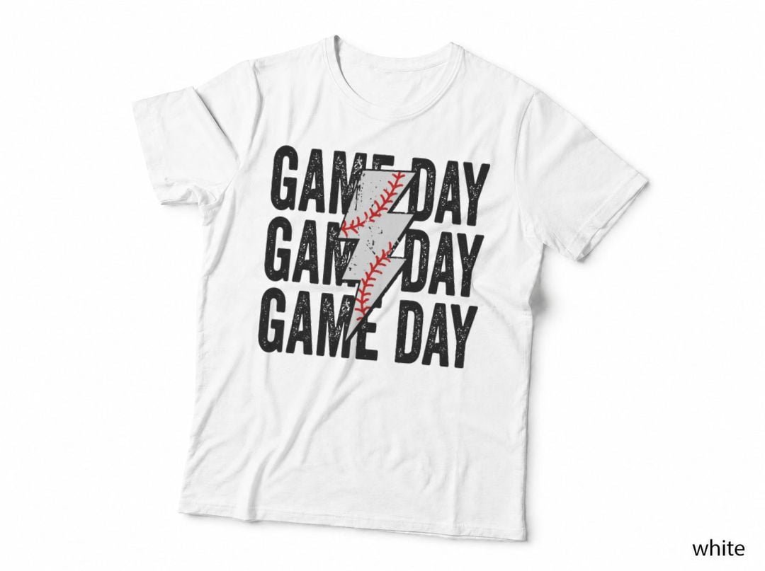 Vintage Game Day Baseball Lightning Bolt Funny Team Sport T-Shirt