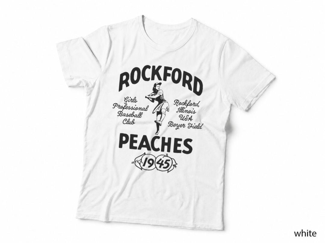 Vintage Rockford Illinois Peaches Defunct Women's Baseball T-Shirt