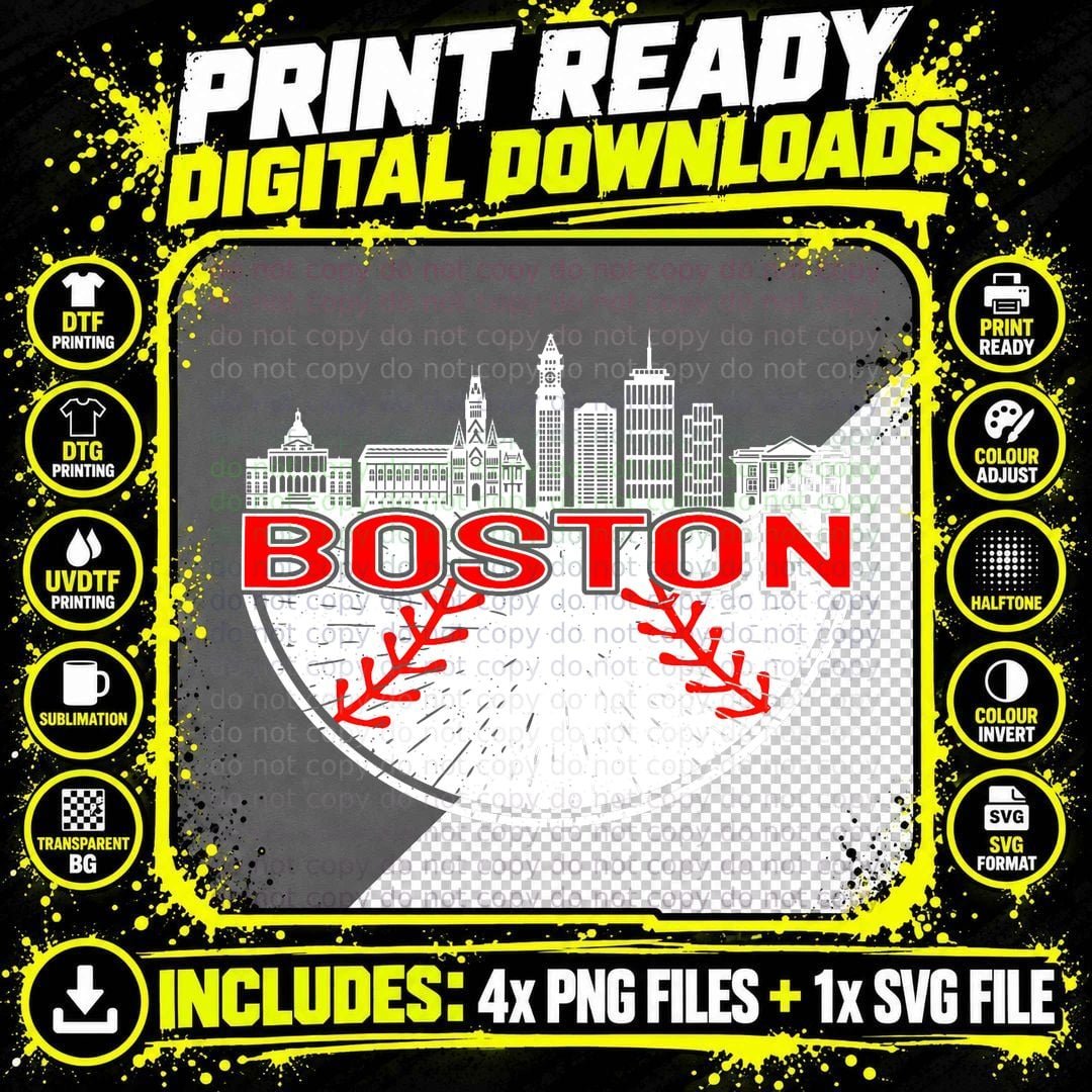 Vintage Style Boston Baseball for Women and Men T-Shirt Png SVG Digital Bundle