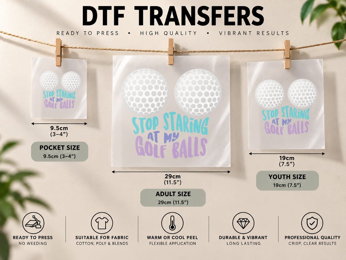 Womens Funny Stop Staring at My Golf Balls Cute Golfing DTF Transfer Iron On