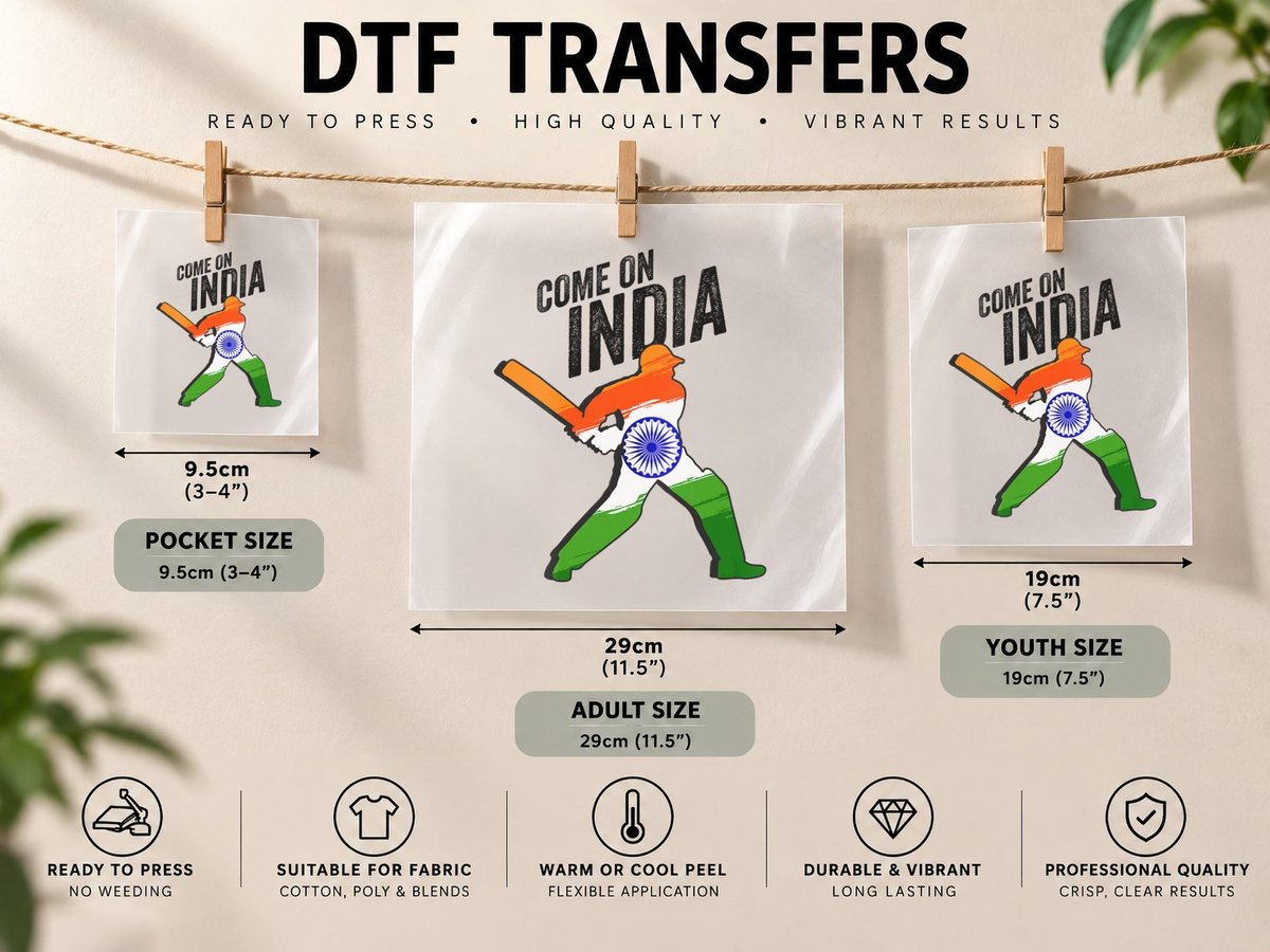 Womens Indian Cricket Jersey India Cricket Team Lover DTF Transfer Iron On