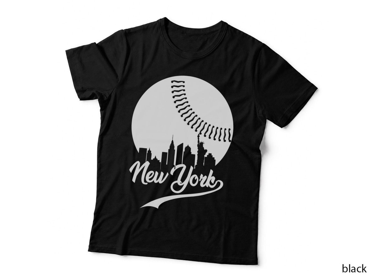 Womens New York City Skyline Baseball Lover T-Shirt