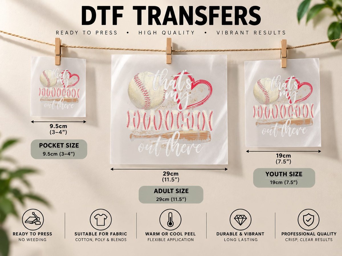 Womens That's My Grandson Out There Baseball Grandma DTF Transfer Iron On