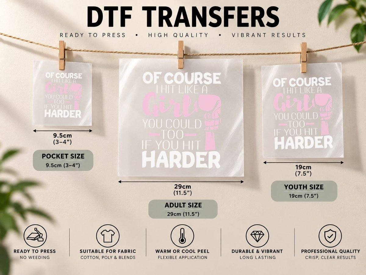 Womens of Course I Hit Like a Girl - Boxing Kickboxer Gym DTF Transfer Iron On