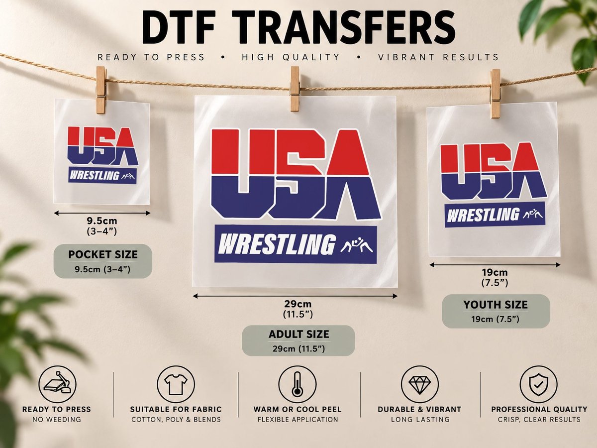 Wrestling 2021 USA Team DTF Transfer Iron On