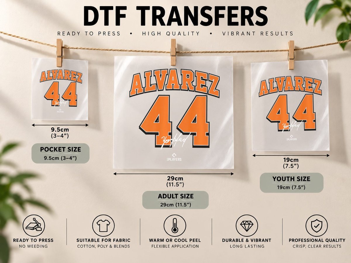 Yordan Alvarez Houston Baseball Player MLBPA Baseball Fan DTF Transfer Iron On