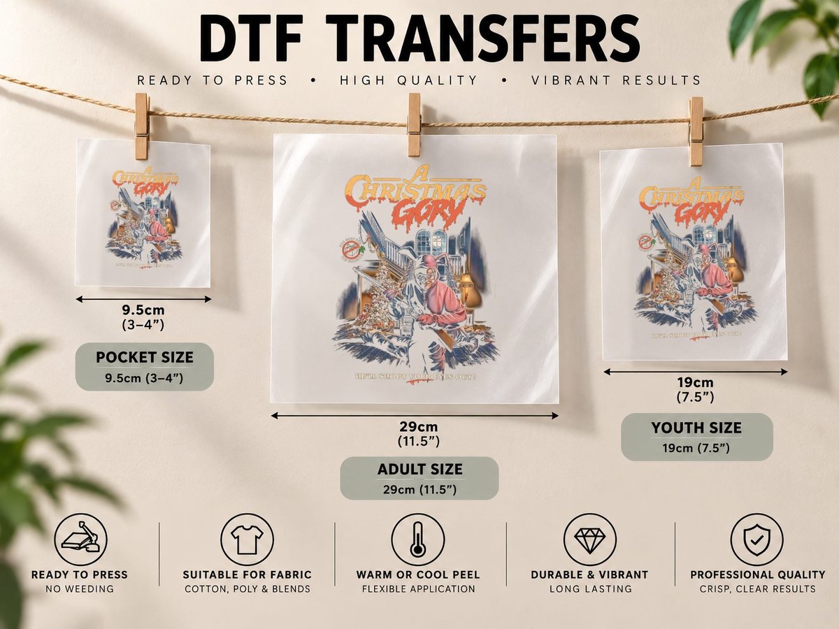 A Christmas Story a He'll Shoot Your Eyes Out Holiday DTF Transfer Iron On