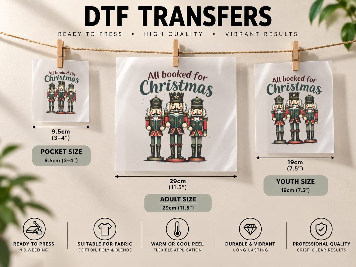 All Booked for Christmas Coffee, Christmas Caroling DTF Transfer Iron On