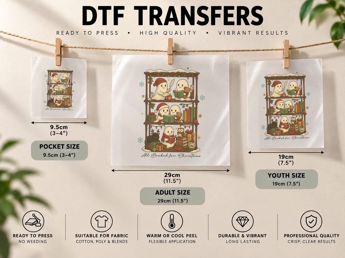 All Booked for Christmas, Funny Xmas DTF Transfer Iron On