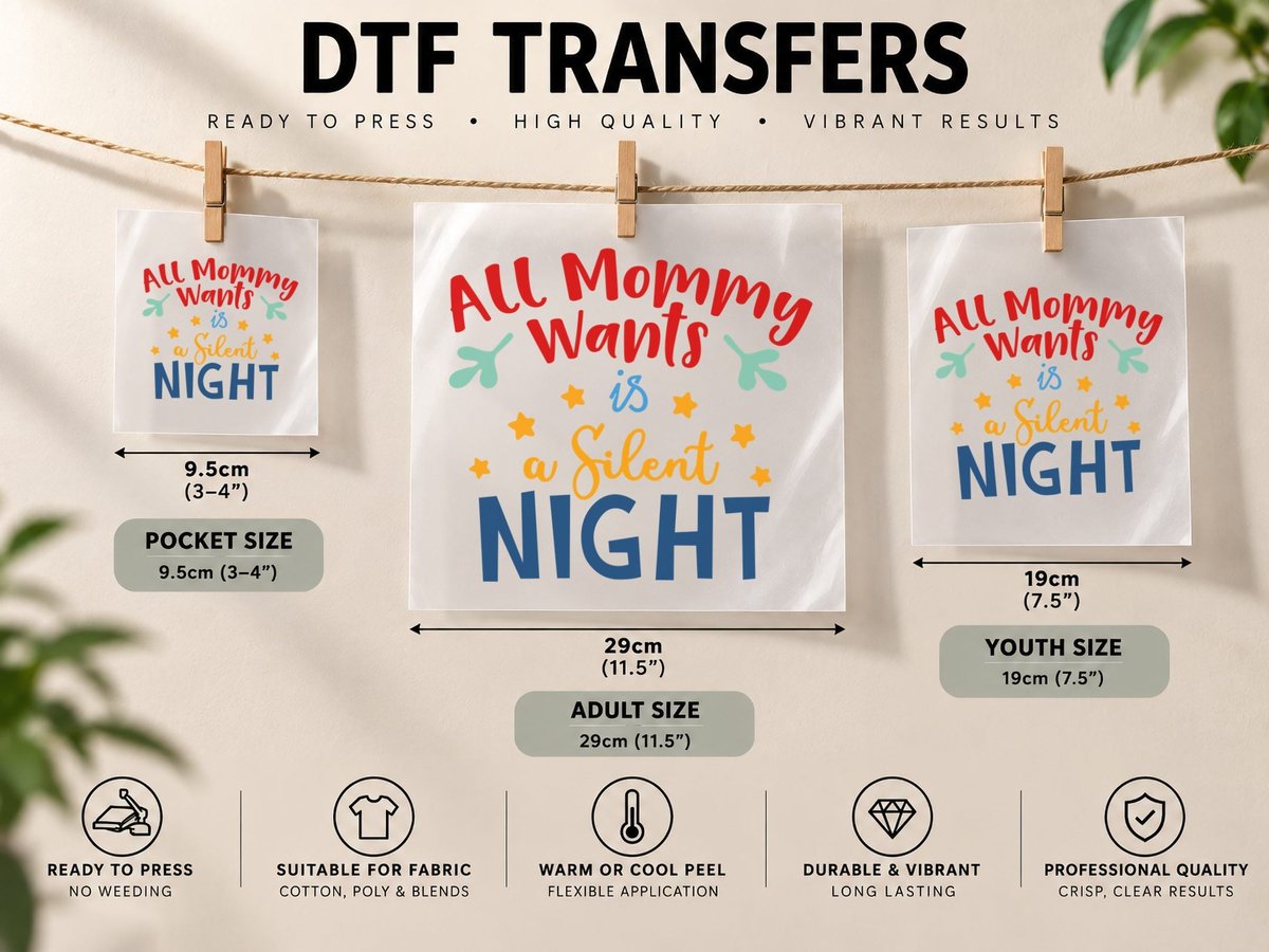 All Mommy Wants Is a Silent Night DTF Transfer Iron On