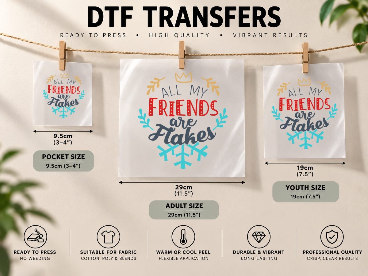 All My Friends Are Flakes DTF Transfer Iron On