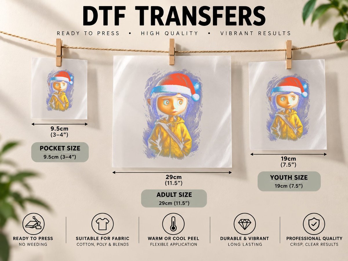 Anime Winter Character Yellow Coat Halftone Christmas DTF Transfer Iron On