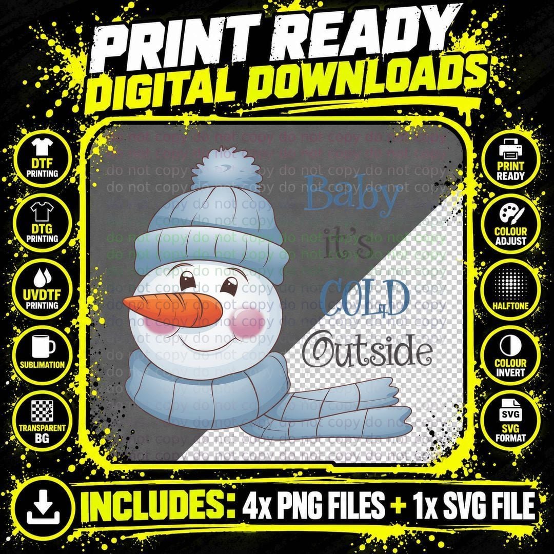 Baby It's Cold Outside Winter T-Shirt Png SVG Digital Bundle