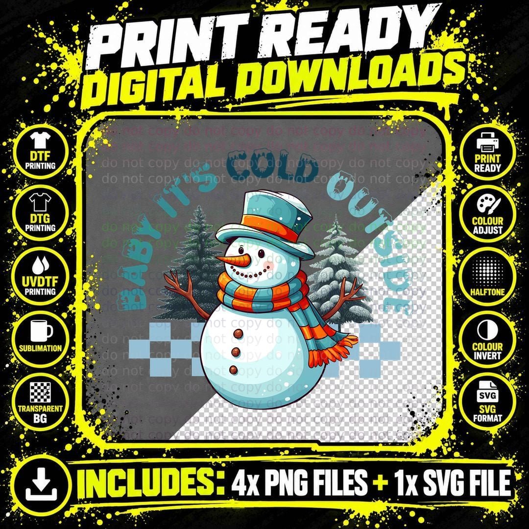Baby It's Cold Outside Winter T-Shirt Png SVG Digital Bundle
