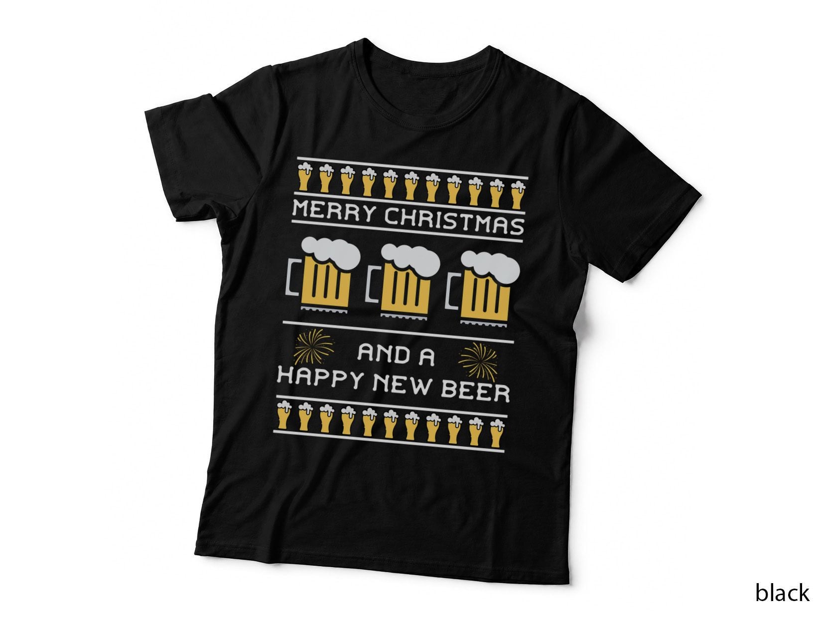 Beer Drinking Funny Christmas Ugly Beer, Holiday Party T-Shirt