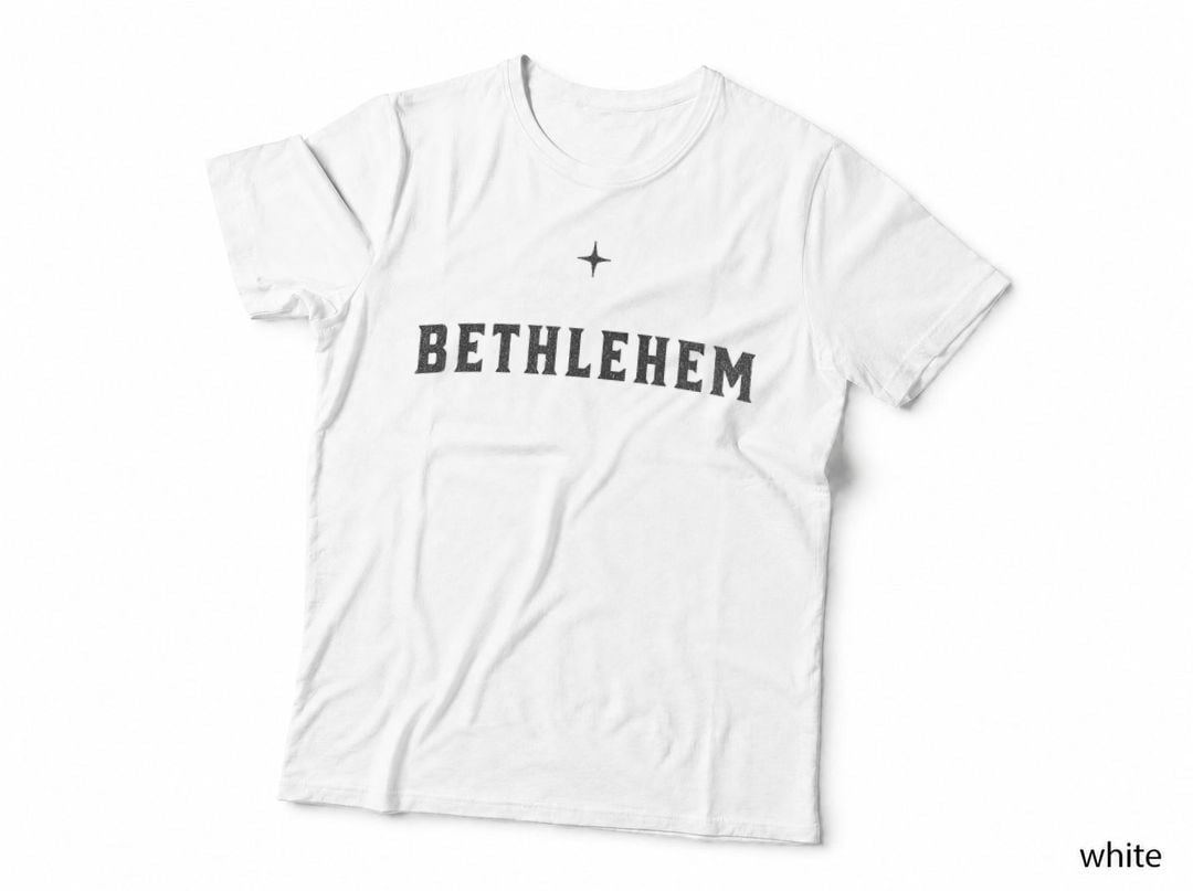 Bethlehem Minimal Black Text Place Name T-Shirt
