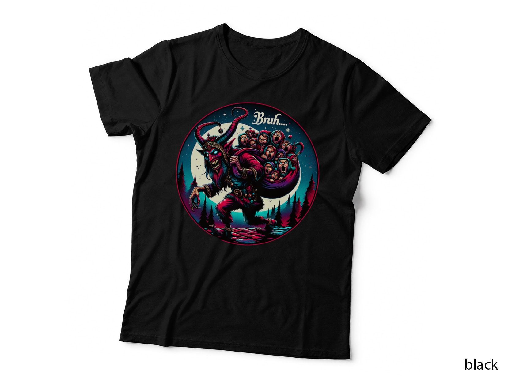 Bruh Krampus Christmas Horror Vintage Goth Gruss Von Krampus T-Shirt
