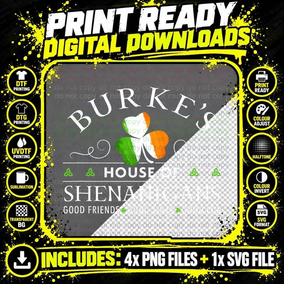 Burke Shirt House of Shenanigans St Patricks Day Png SVG Digital Bundle