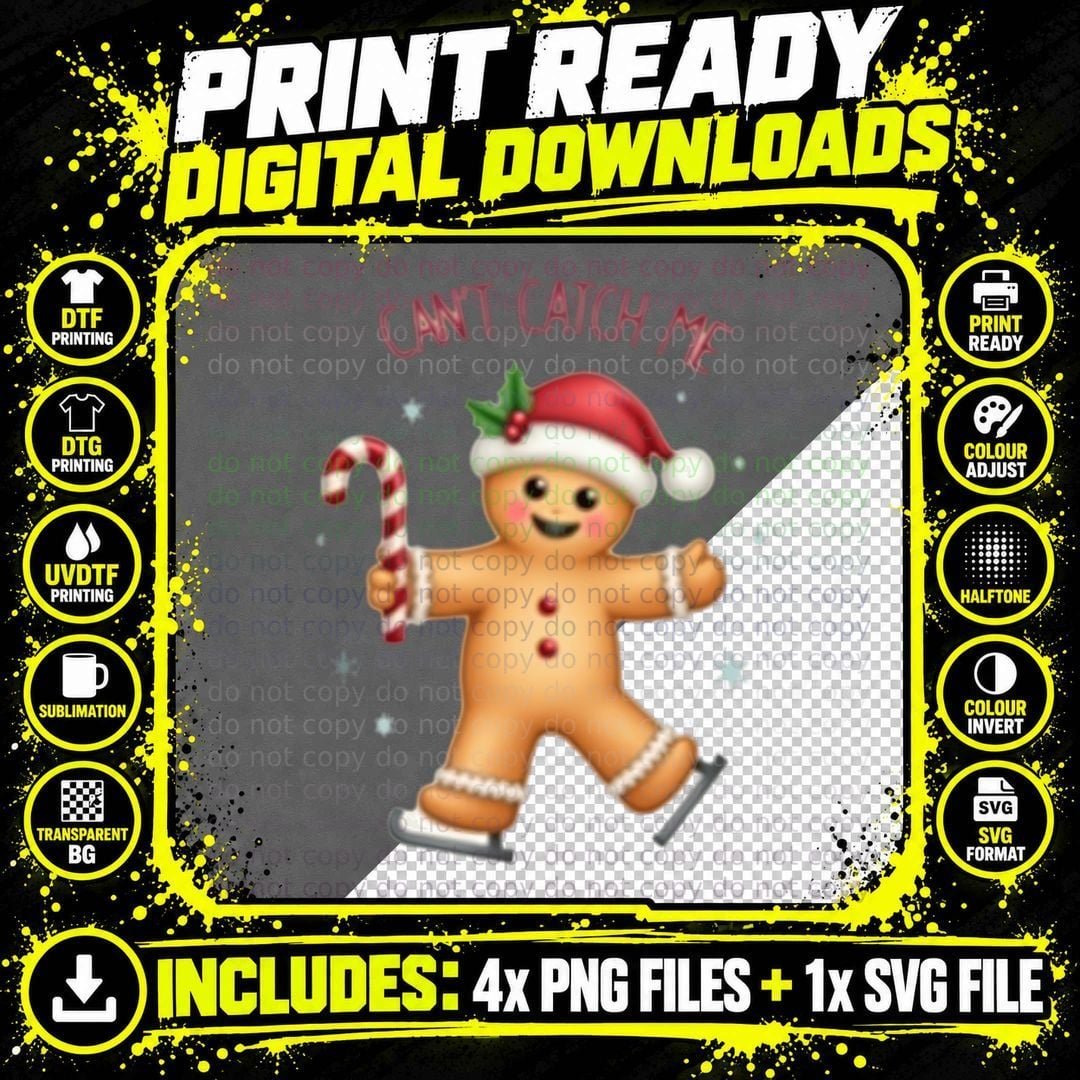 Can't Catch Me Christmas T-Shirt, Funny Xmas Tee Png SVG Digital Bundle