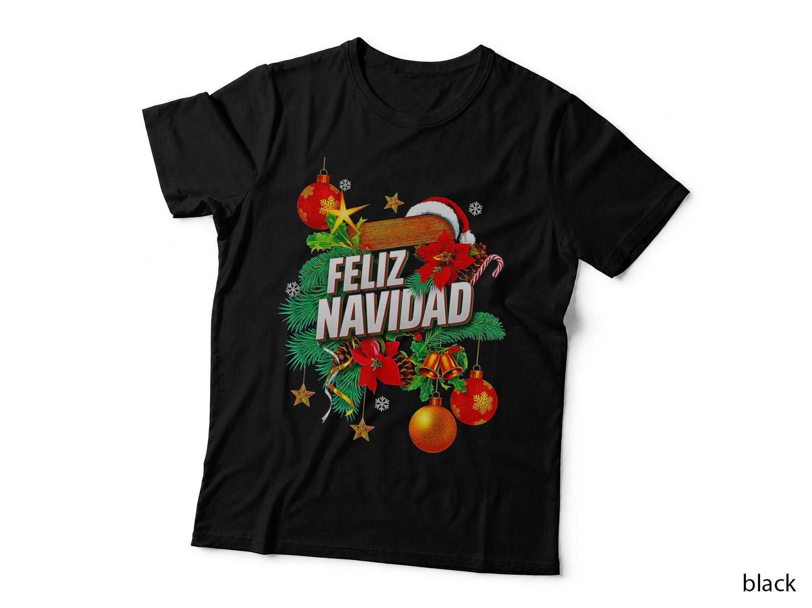 Cartoon Feliz Navidad Festive Christmas Holiday Winter Decoration T-Shirt