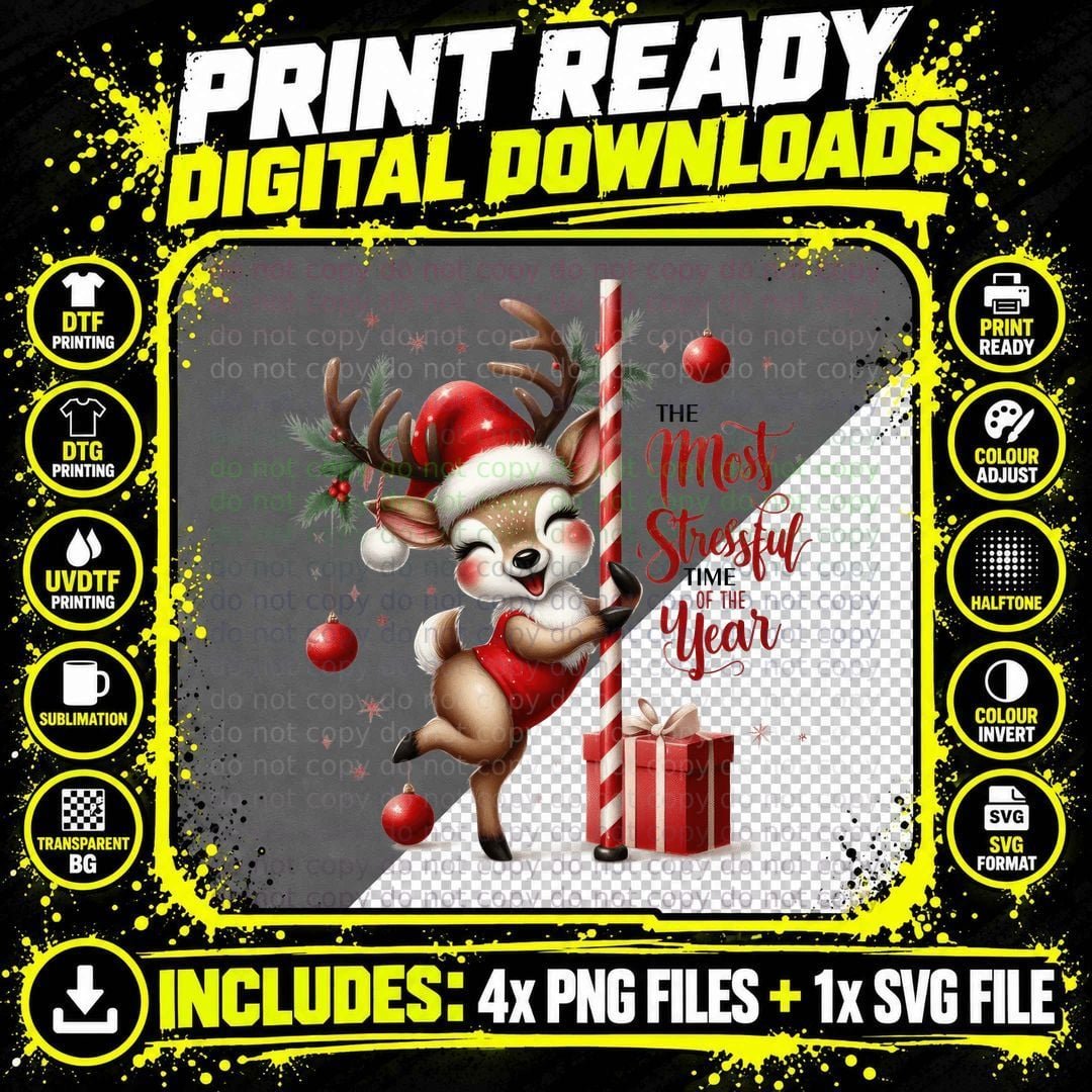 Cat Festive Holiday Hat Christmas T-Shirt Png SVG Digital Bundle