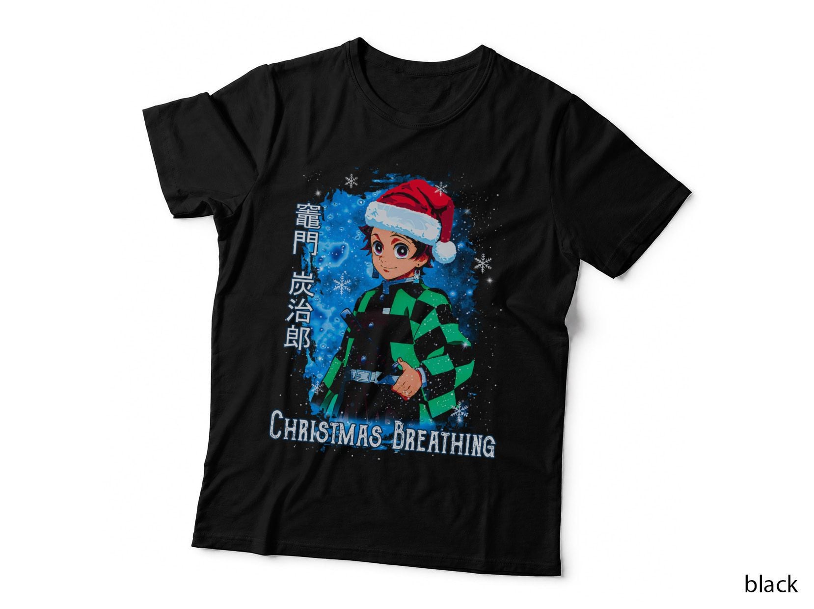 Character Christmas Breathing Blue White Snowflakes Holiday Theme T-Shirt