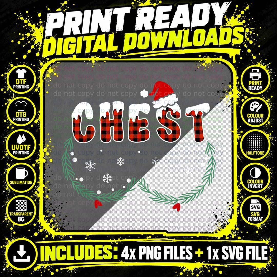 Chest Nuts Funny Christmas Couple Matching Pajamas Png SVG Digital Bundle