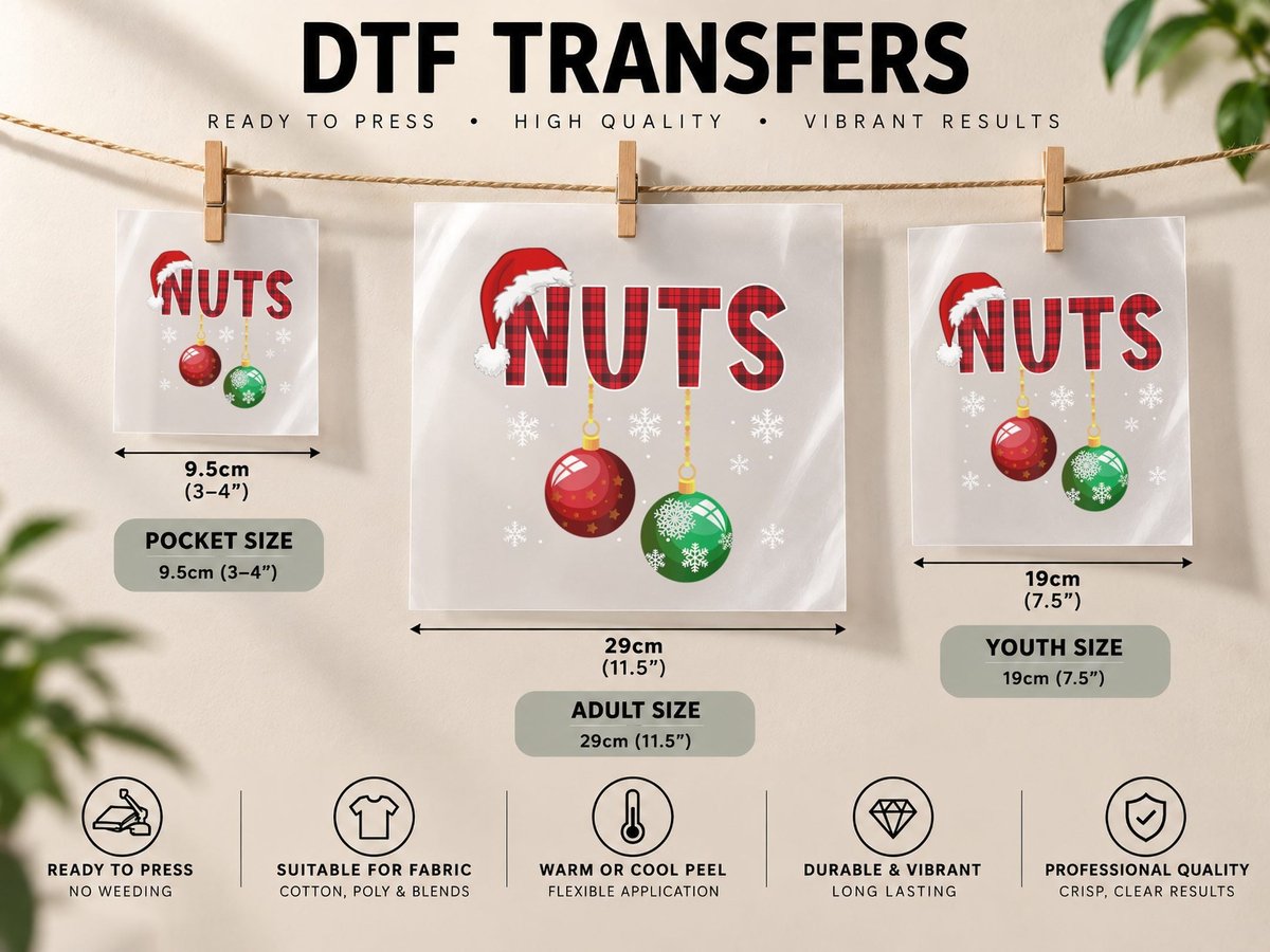 Chest Nuts Funny Matching Chestnuts Christmas Couples Nuts DTF Transfer Iron On