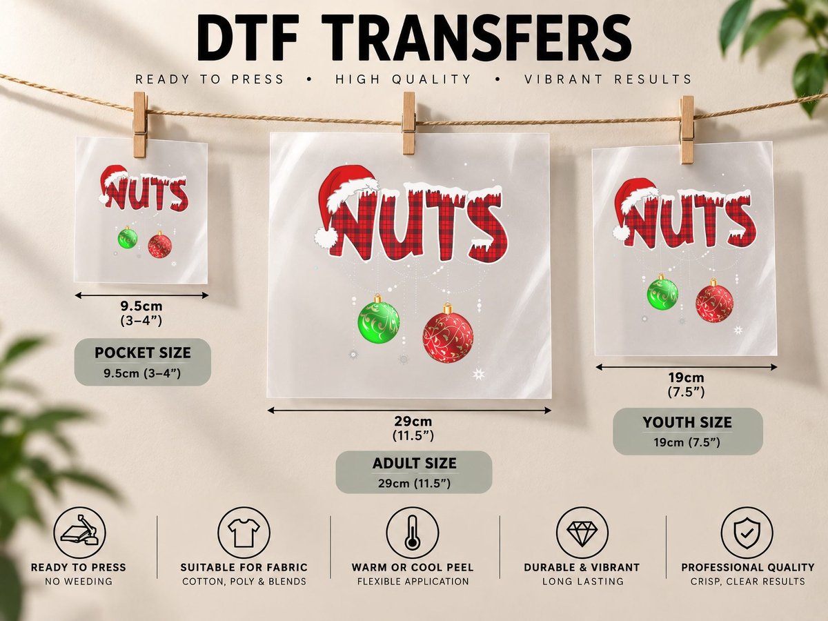 Chest Nuts Matching Chestnuts Christmas Couples Nuts DTF Transfer Iron On