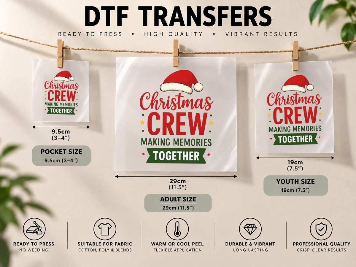 Christmas Crew Making Memories Together Christmas DTF Transfer Iron On