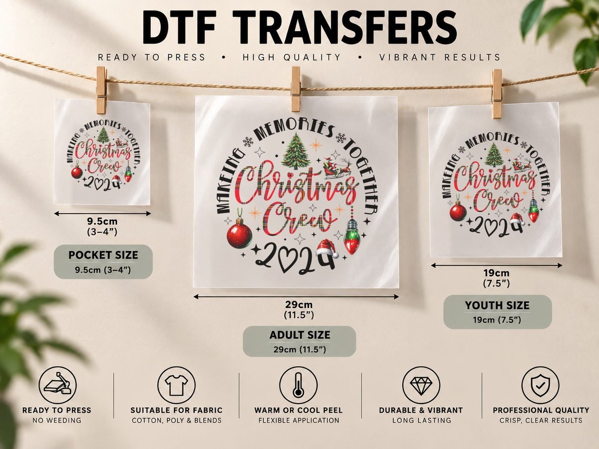 Christmas Crew with Sunglasses Christmas DTF Transfer Iron On