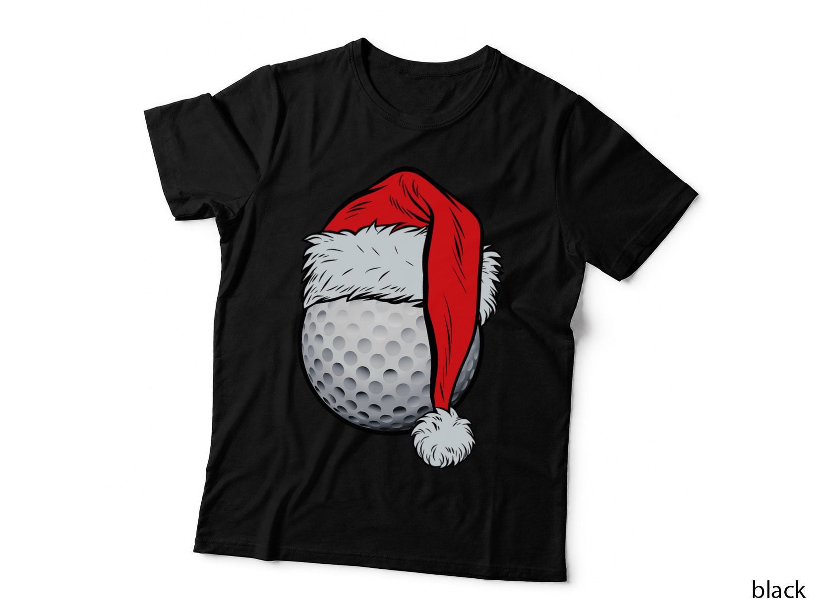 Christmas Golf Ball Santa Hat Xmas Golfing Boys Men Sports T-Shirt
