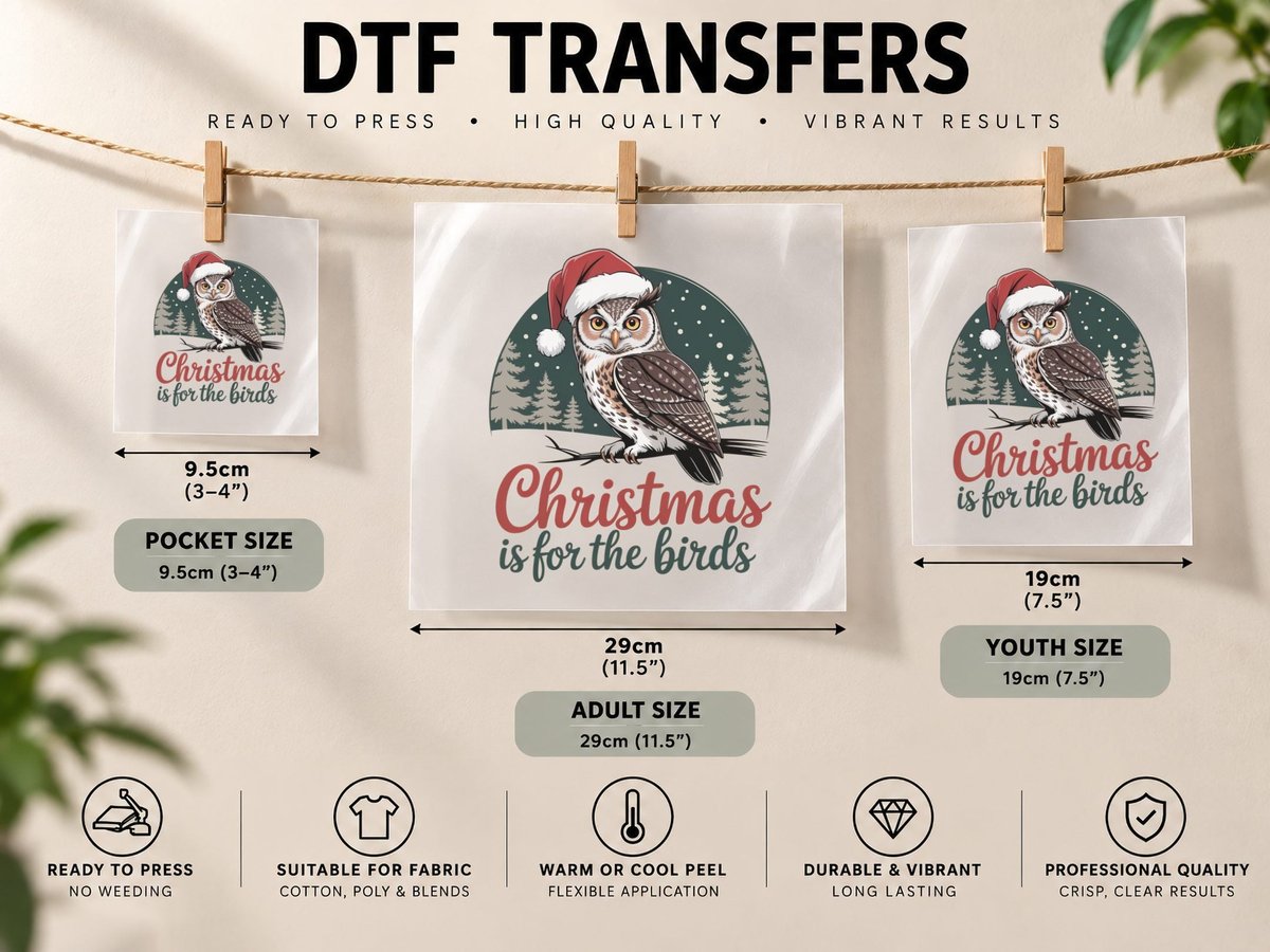 Christmas Is for the Birds Christmas, Funny Xmas DTF Transfer Iron On