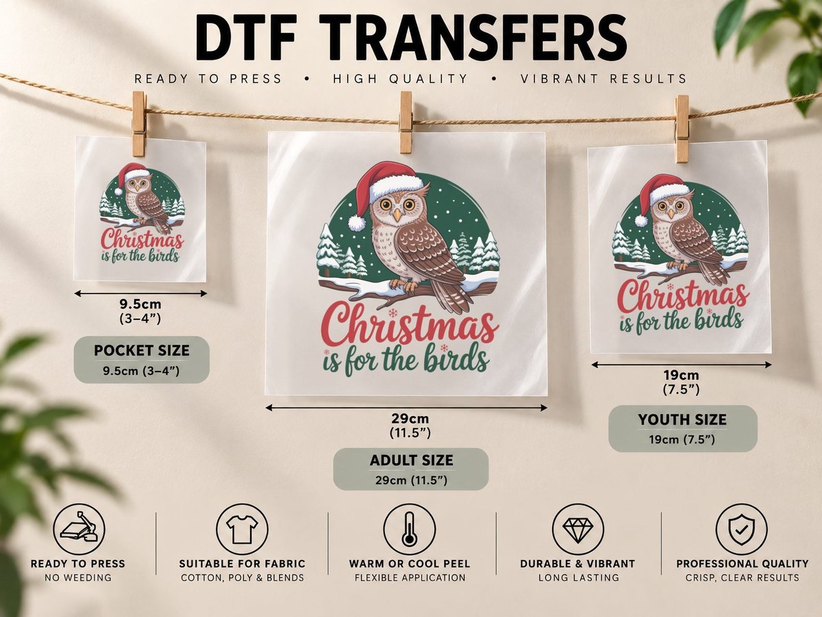 Christmas Is for the Birds Christmas, Funny Xmas DTF Transfer Iron On