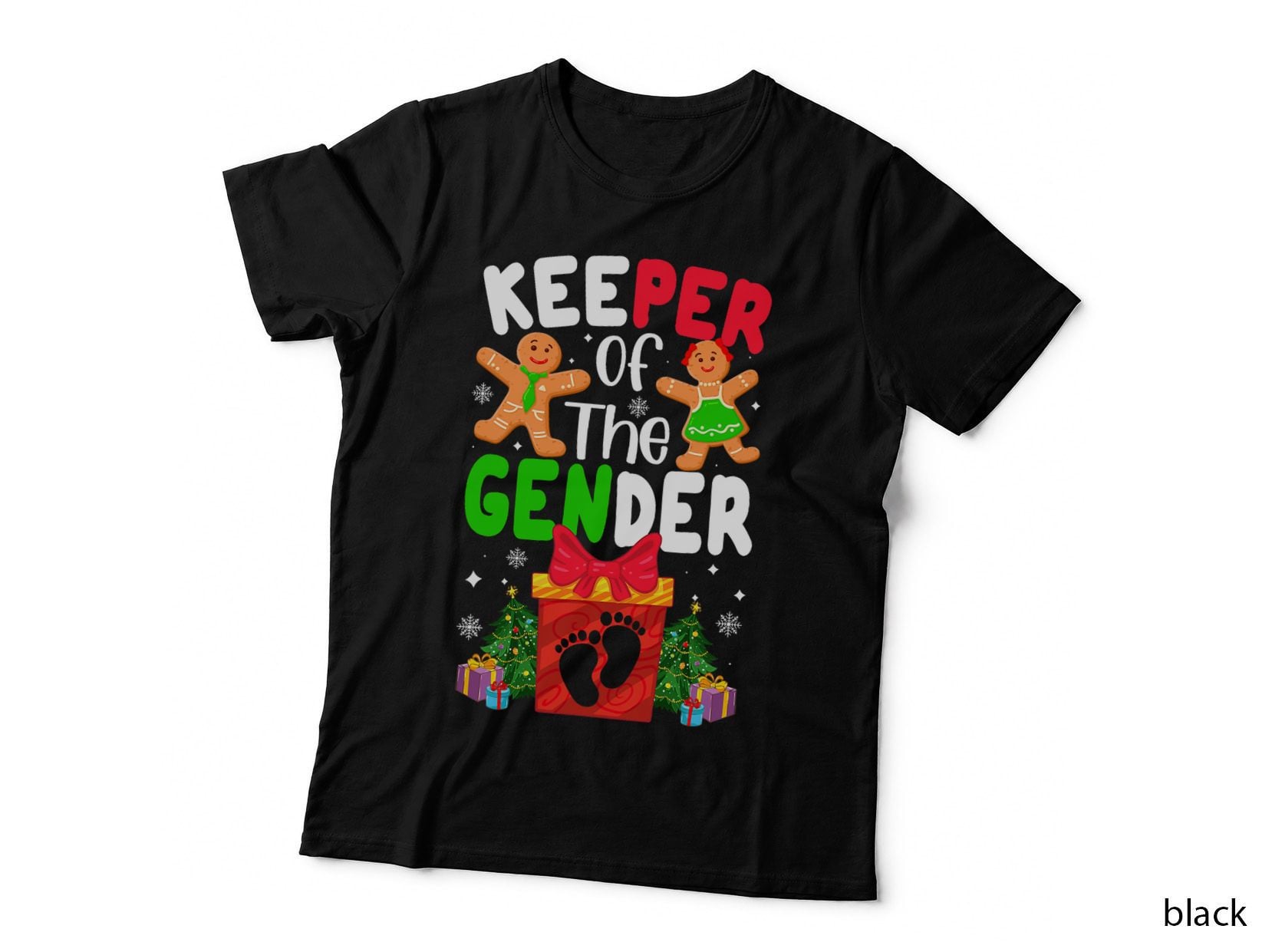 Christmas Keeper Gender Reveal Baby Announcement Pregnancy T-Shirt