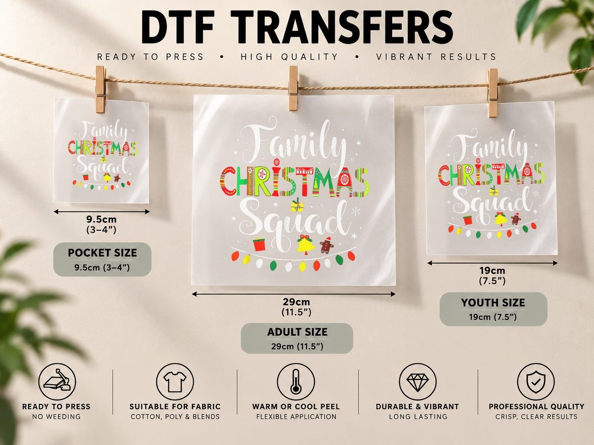 Christmas Morning Squad Xmas Holiday Pajama Matching Family DTF Transfer Iron On