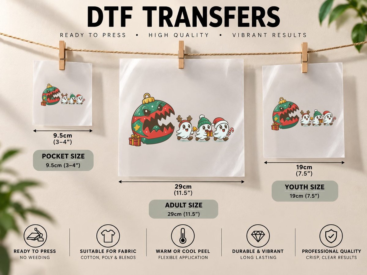 Christmas Ornament with Spirits Christmas DTF Transfer Iron On
