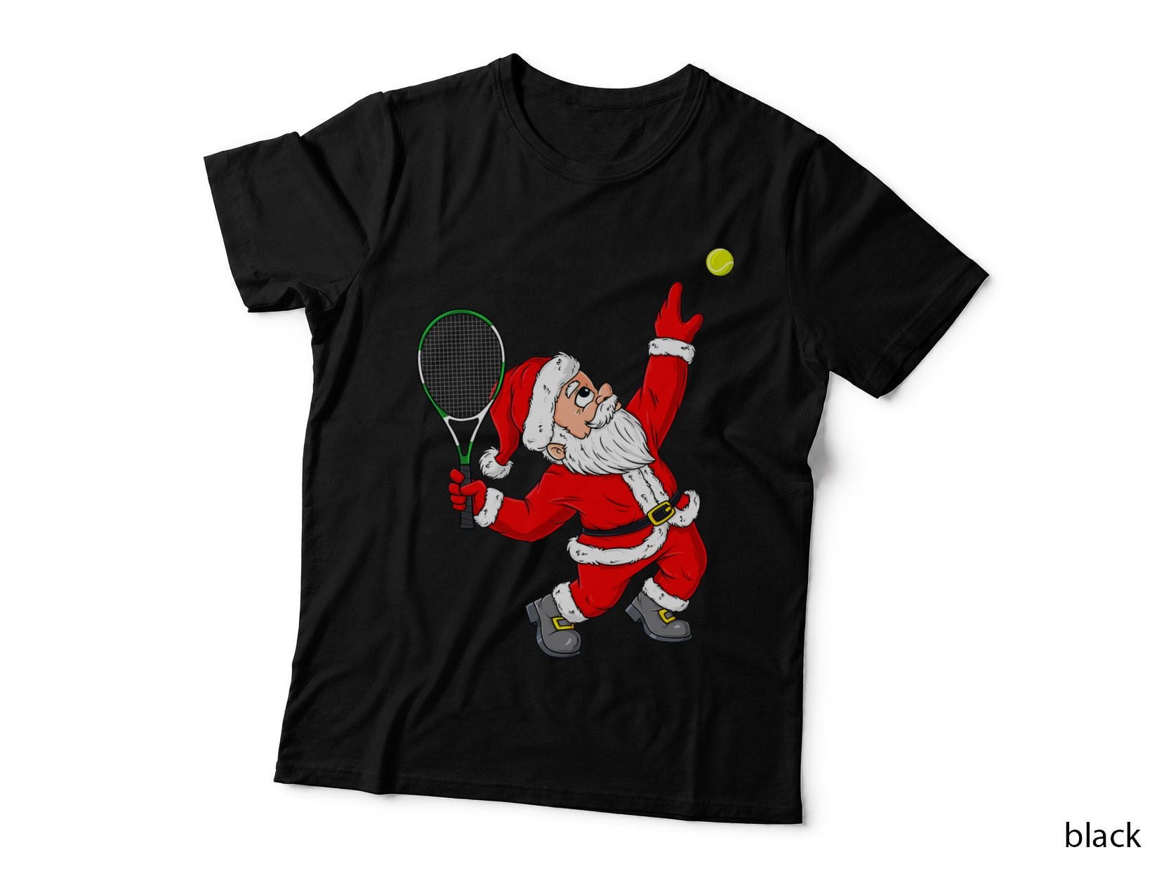 Christmas Santa Claus Tennis Funny Boys Girls Kids Teen Xmas T-Shirt