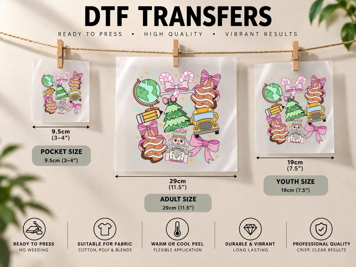 Christmas School Holiday Scene Teacher, Teacher Graphic DTF Transfer Iron On