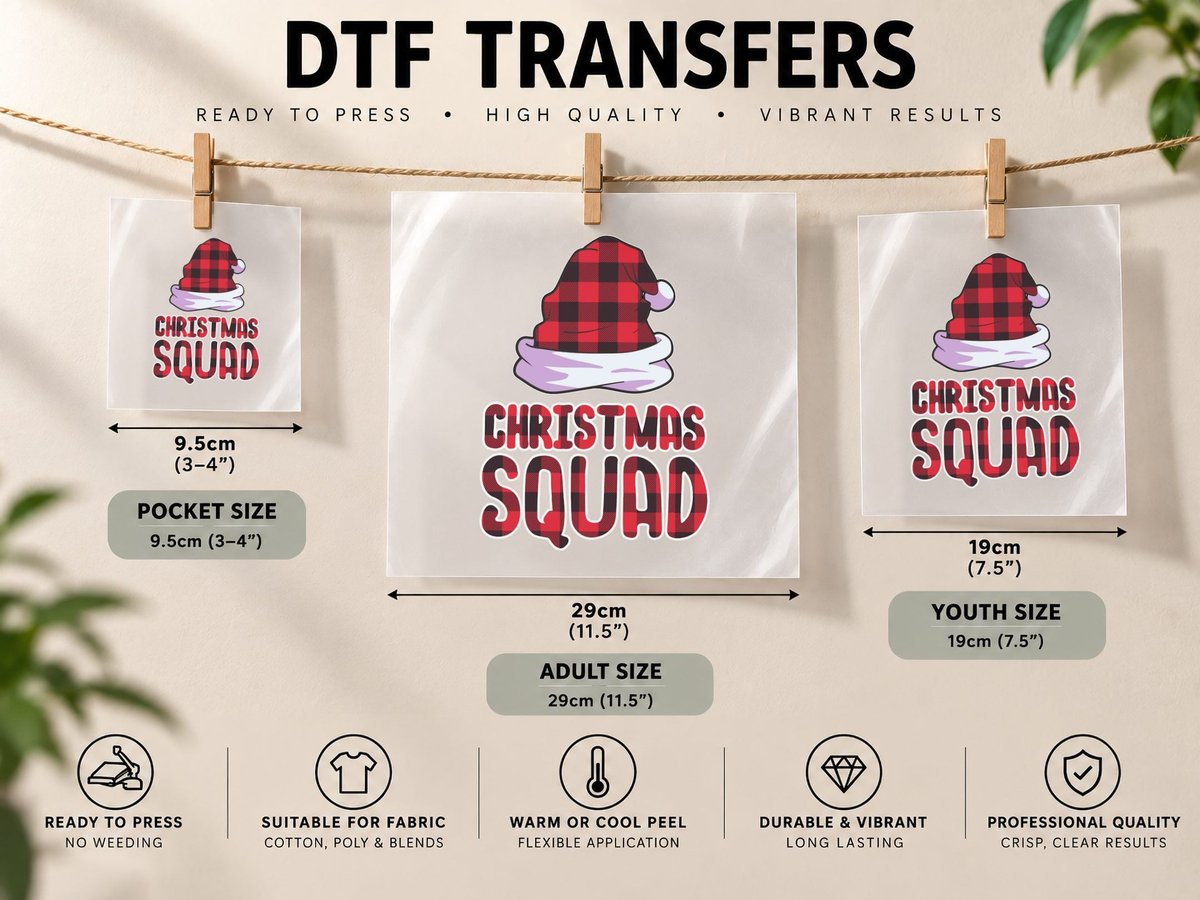 Christmas Squad Family Group Matching Christmas Party DTF Transfer Iron On