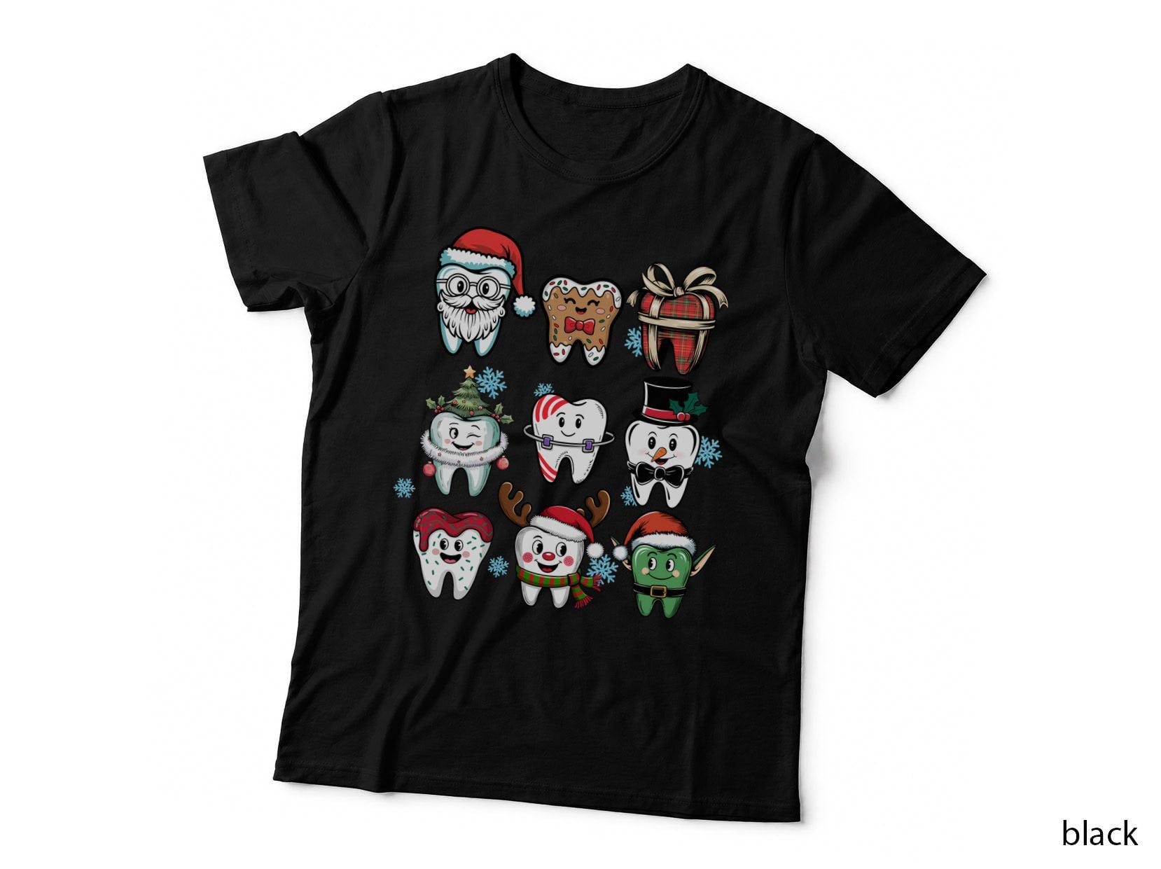 Christmas Teeth Characters Dental T-Shirt, Dental Graphic Tee, Dental Gift Shirt
