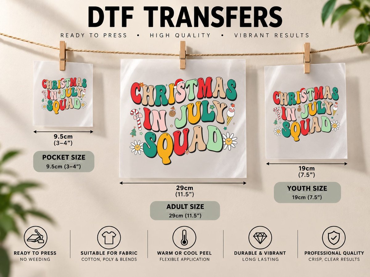 Christmas in July Squad Groovy Summer Xmas Men Women DTF Transfer Iron On