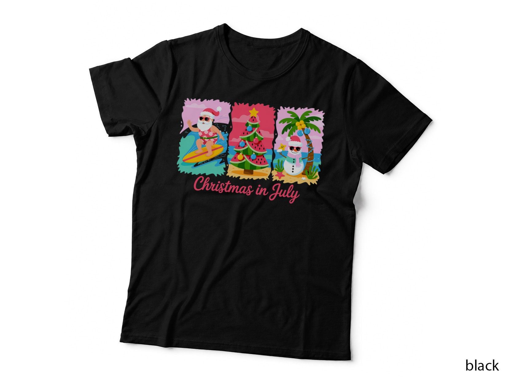 Christmas in July Summer T-Shirt, Christmas July Festive Beach Sunny Tee