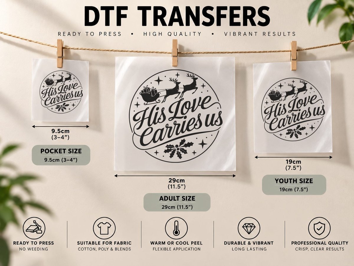 Christmas-Ornament-HIS LOVE Carries US DTF Transfer Iron On