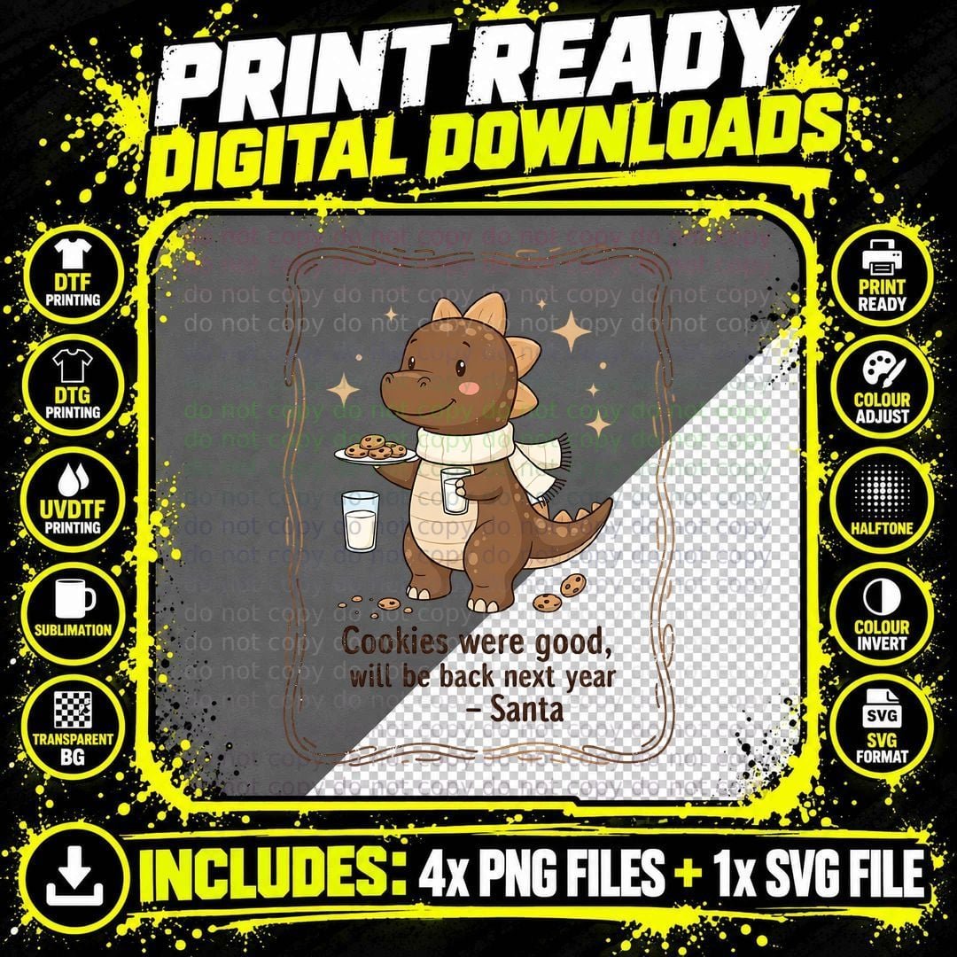 Cookies Were Good Will Be Back Next Year - Santa Png SVG Digital Bundle