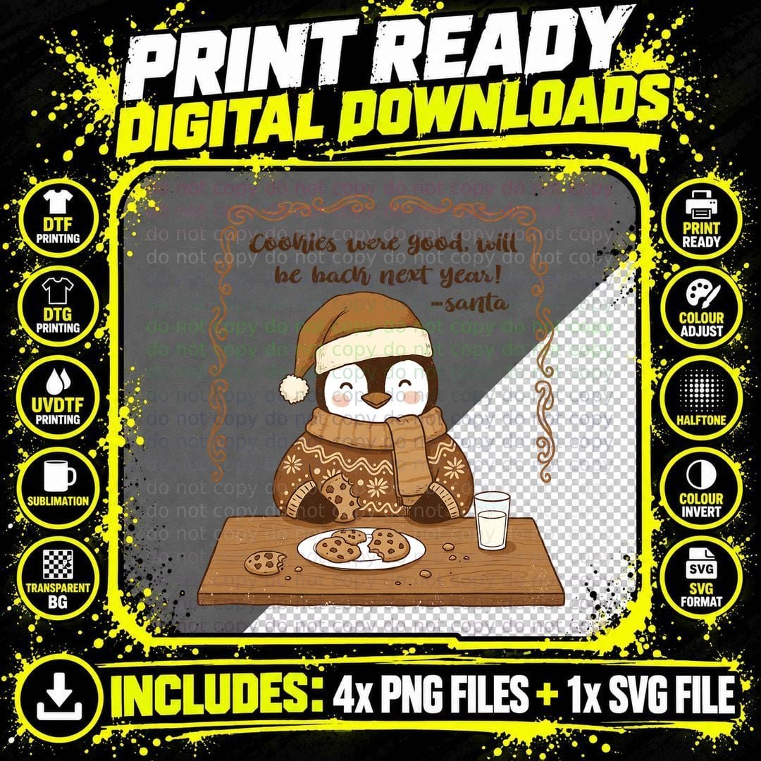 Cookies Were Good Will Be Back Next Year! -Santa Png SVG Digital Bundle