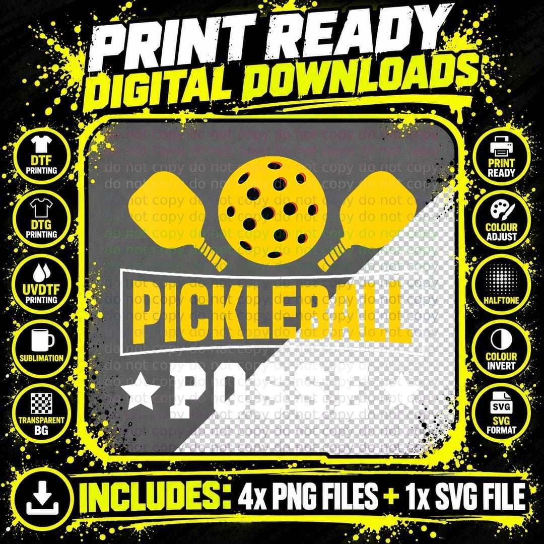 Cool Playing Pickleball Paddle Pun Lover Player Men Png SVG Digital Bundle