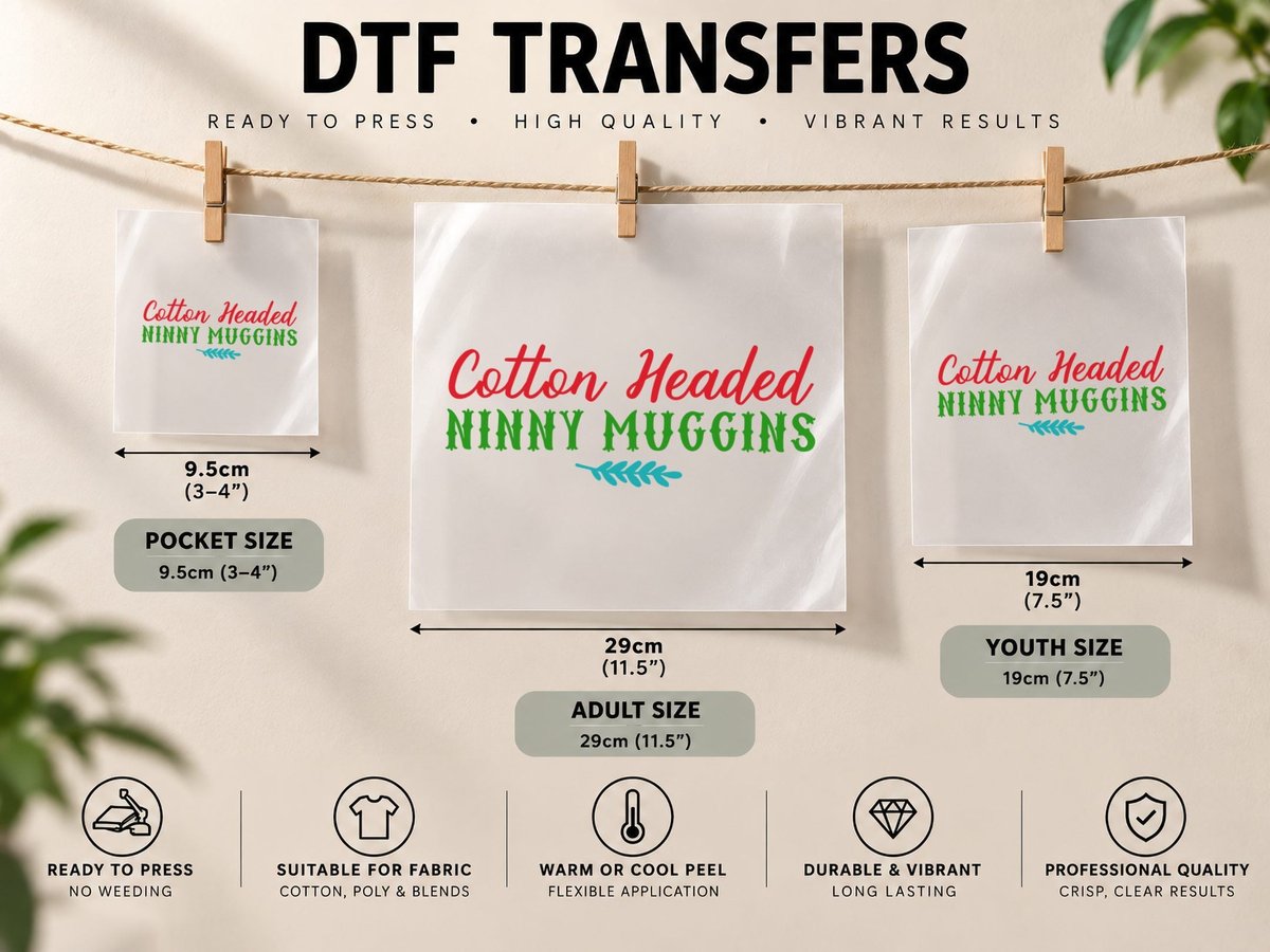 Cotton Headed Ninny Muggins DTF Transfer Iron On